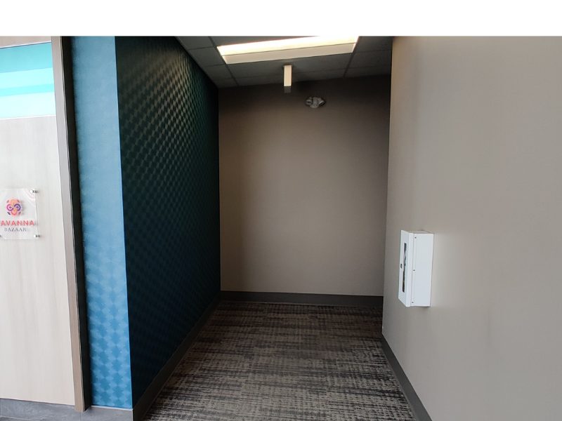 Calgary NE office: the entrance to the second-floor hallway