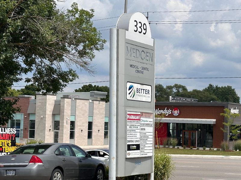 London office: the 339 Wellington Rd sign