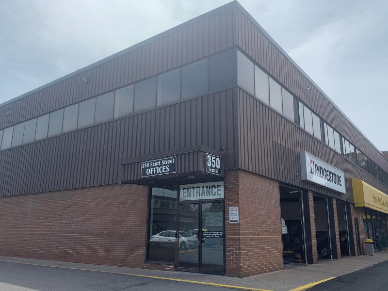 St. Catharines office: the main entrance, stairs only